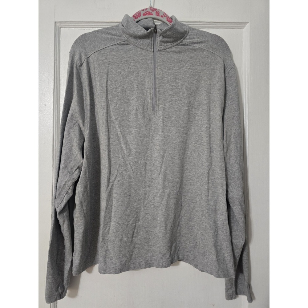 Coolibar Sonora Quarter‎ Zip Shirt Mens XL Gray Long Sleeve UPF 50 Outdoors